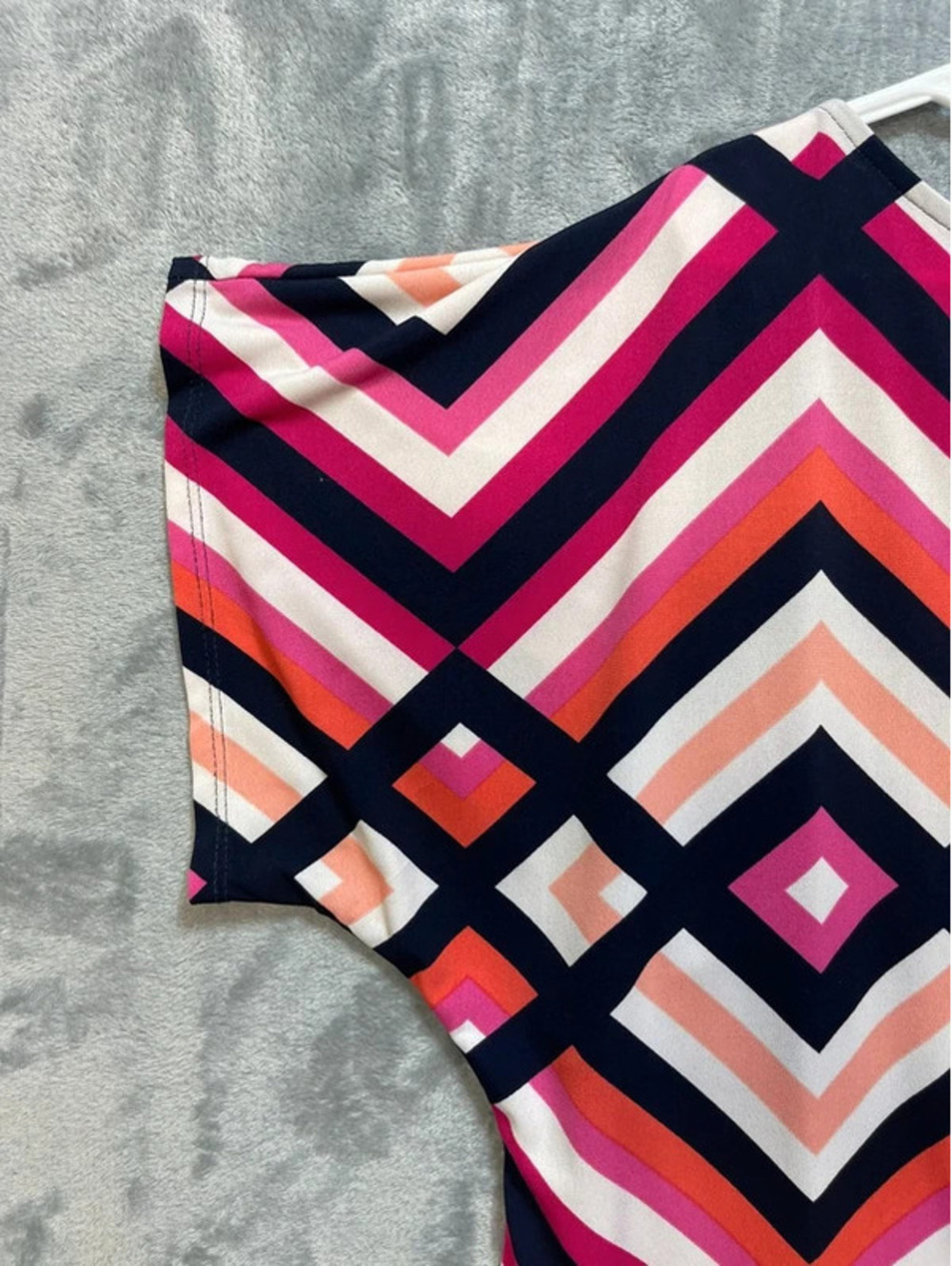 Studio One New York Womens Dress Pink Navy Geometric Size Large - Picture 4 of 9